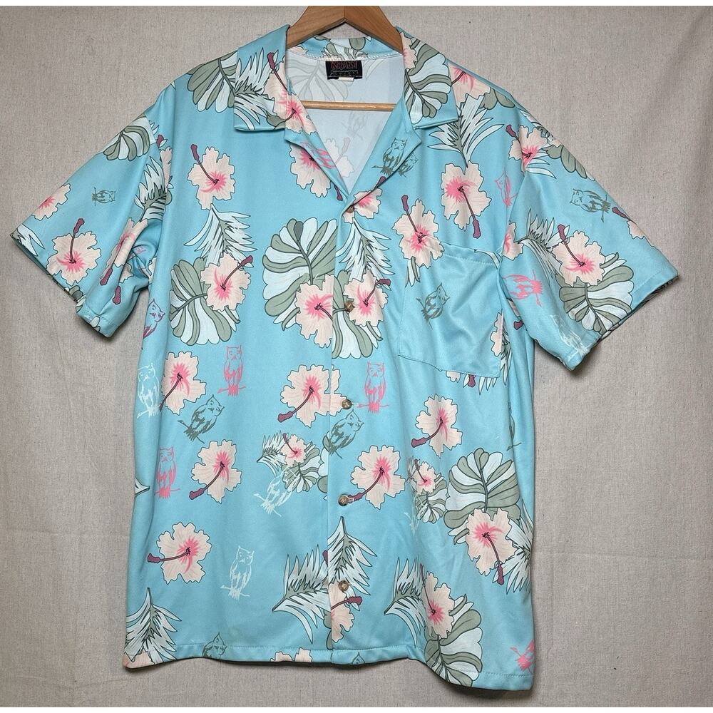 Vintage Krazy Klothes Hawaiian Shirt Tropical Island Paint Sz Large